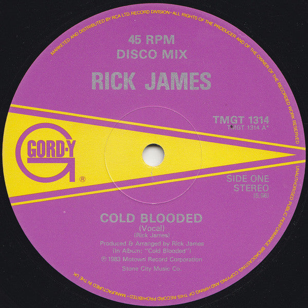 Rick James : Cold Blooded (12", Single)