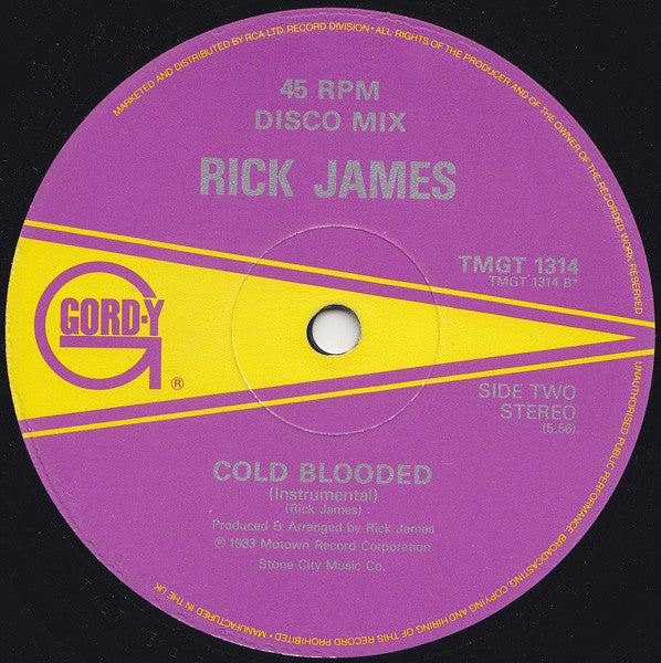 Rick James : Cold Blooded (12", Single)
