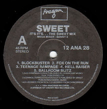 Sweet* : It's It's... The Sweet Mix (12", Maxi, Ltd)
