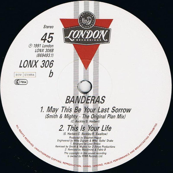 Banderas : May This Be Your Last Sorrow (12", Single)