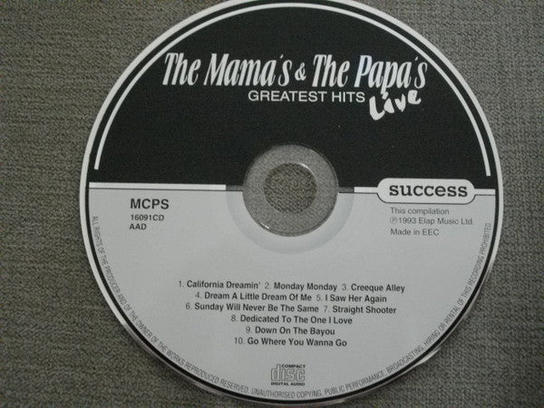 The Mama's & The Papa's* : Greatest Hits - Live (CD, Comp)