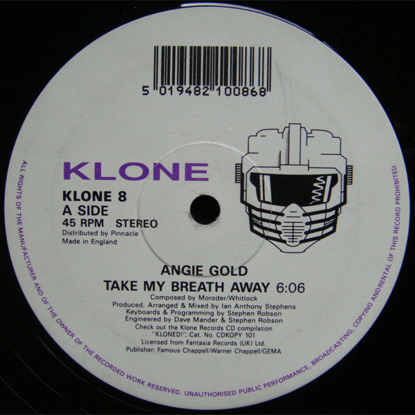Angie Gold : Take My Breath Away (12")