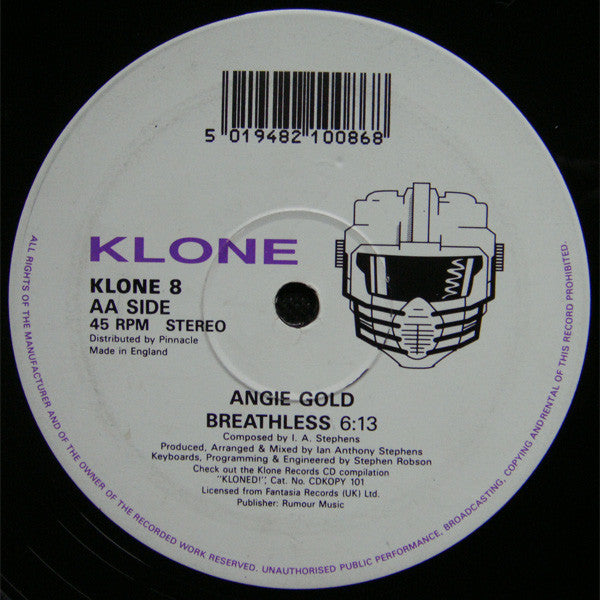 Angie Gold : Take My Breath Away (12")