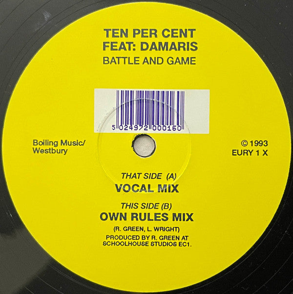 Ten Per Cent Feat Damaris : Battle And Game (12")