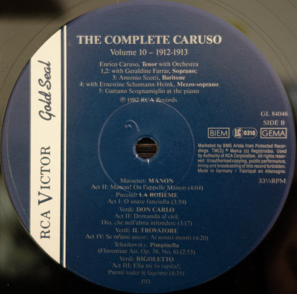 Enrico Caruso : Opera Arias (LP, Comp, Mono)