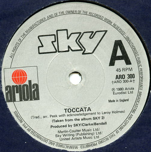 Sky (4) : Toccata (7", Single, Sil)