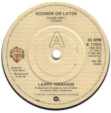 Larry Graham : Sooner Or Later (7", Single)