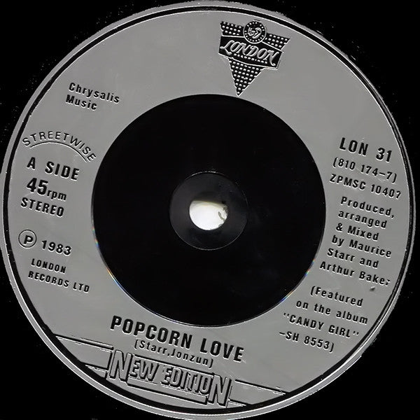 New Edition : Popcorn Love (7", Single, Inj)