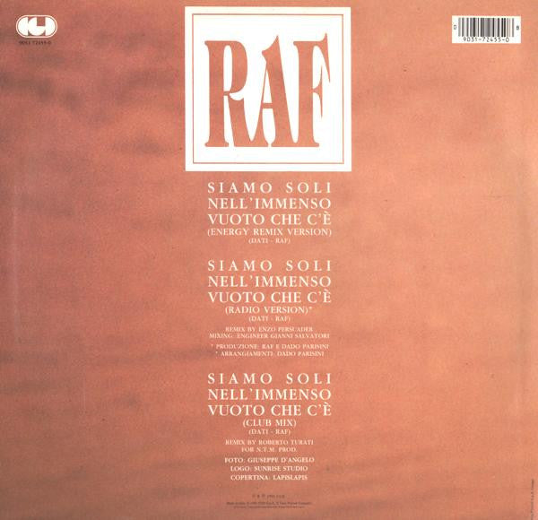 RAF (5) : Siamo Soli Nell'Immenso Vuoto Che C'È (Remix) (12")