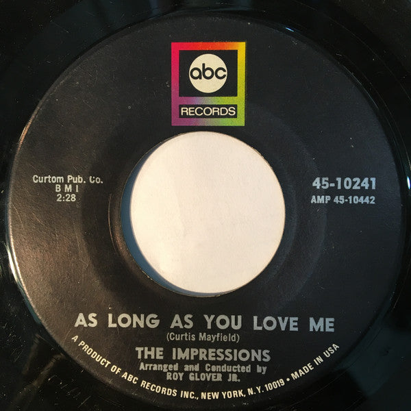 The Impressions : Gypsy Woman / As Long As You Love Me (7")