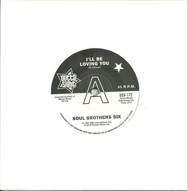 Soul Brothers Six / Willie Tee : I'll Be Loving You / Walkin' Up A One Way Street (7", Single)