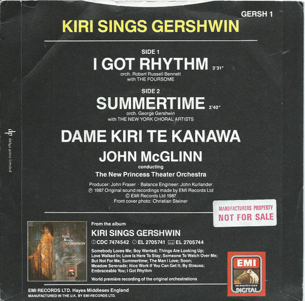 Kiri Te Kanawa : I Got Rhythm (7")