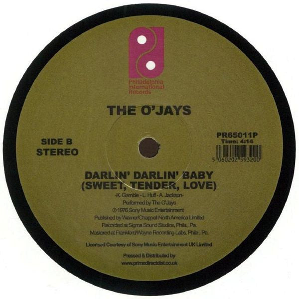 The O'Jays : For The Love Of Money / Darlin' Darlin' Baby (Sweet, Tender, Love) (12", RE)