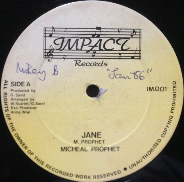 Michael Prophet : Jane  (12", Single)