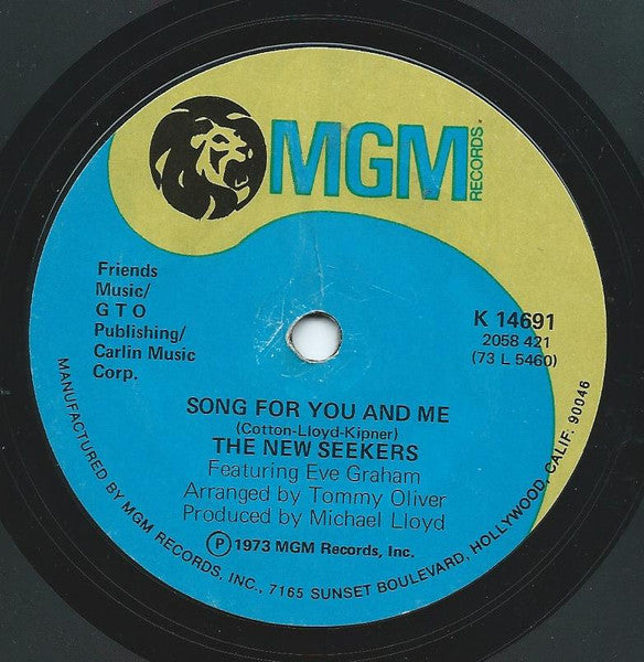 The New Seekers : Song For You And Me / You Won't Find Another Fool Like Me (7", Single, Styrene, Sol)