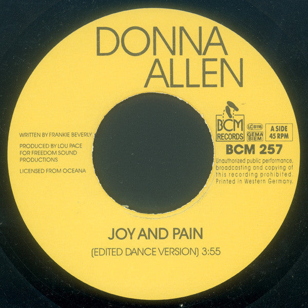 Donna Allen : Joy And Pain (7", Single)