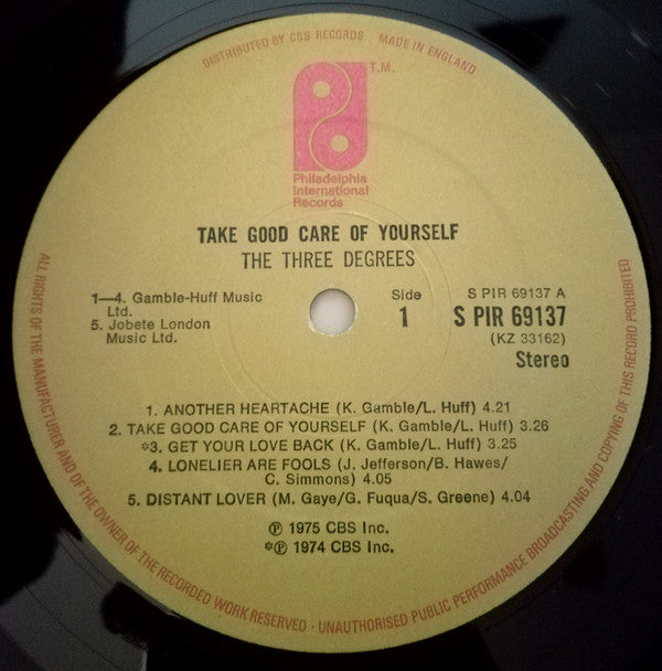 The Three Degrees : Take Good Care Of Yourself (LP, Album, Oli)