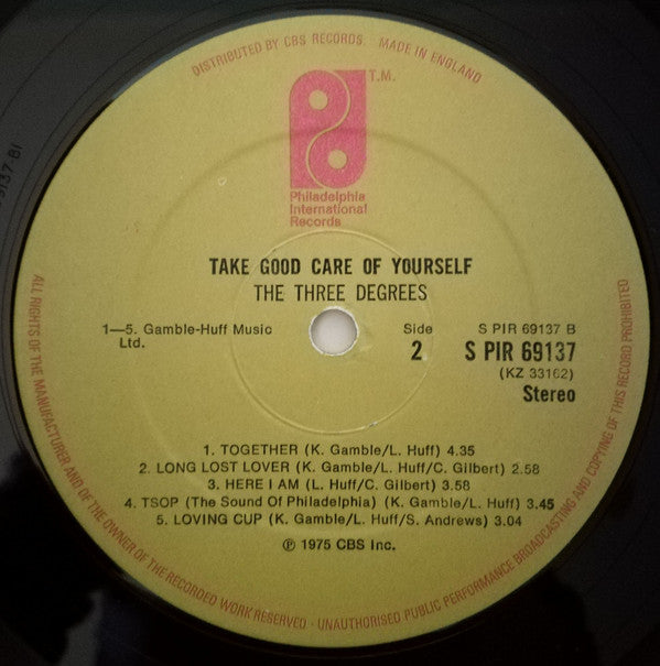 The Three Degrees : Take Good Care Of Yourself (LP, Album, Oli)