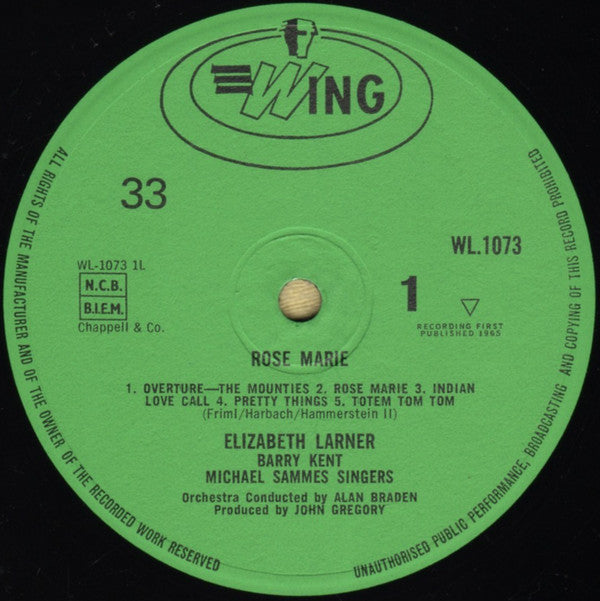 Barry Kent, Elizabeth Larner, Mike Sammes Singers Orchestra Conducted By Alan Braden, Colin Beaton And John Gregory : Selections From Rose Marie And The New Moon (LP, Mono)