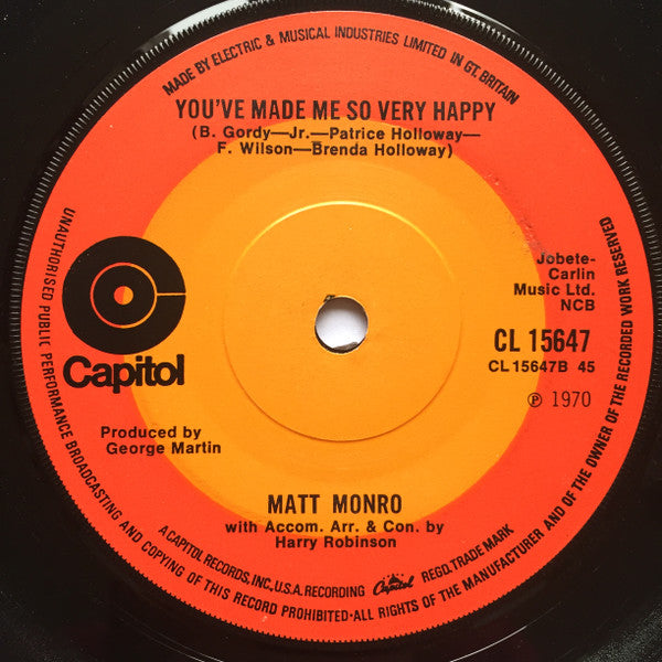 Matt Monro : If There Ever Is A Next Time (7", Single, Sol)