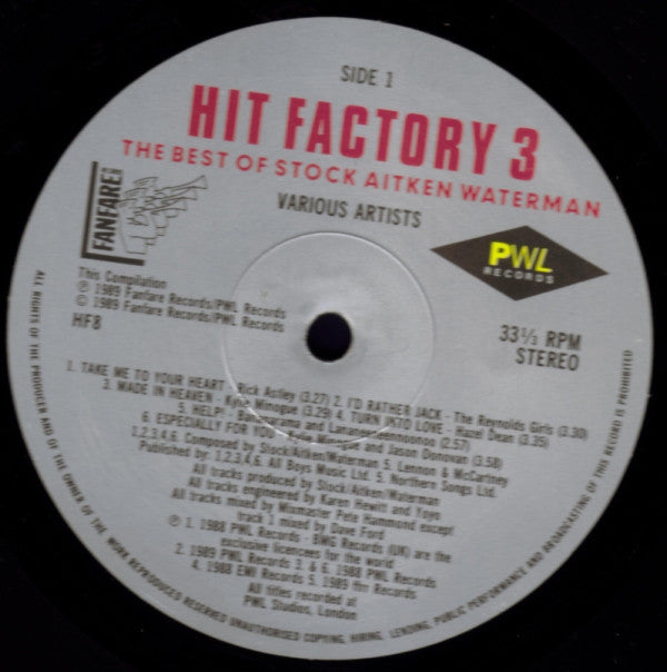 Various : Hit Factory 3 - The Best Of Stock Aitken Waterman (LP, Album, Comp + LP, Album, Comp, Mixed)