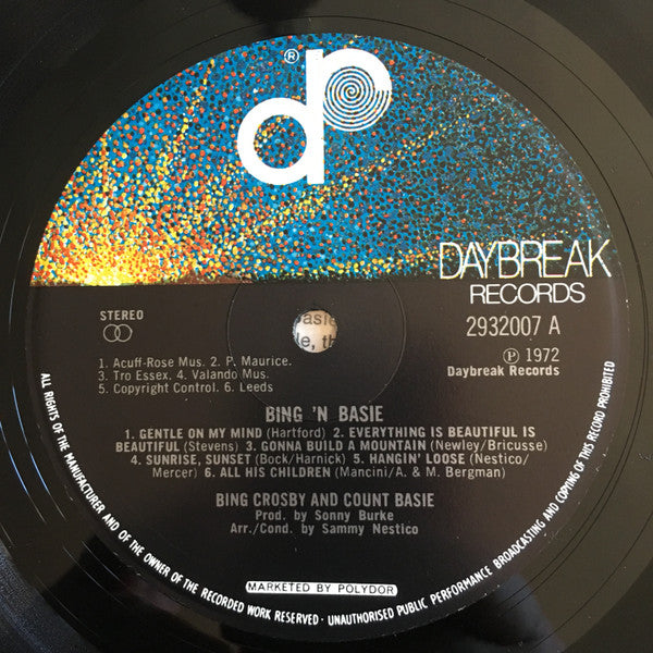 Bing Crosby 'n Count Basie : Bing 'n Basie (LP, Album)