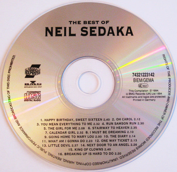 Neil Sedaka : The Best Of Neil Sedaka (CD, Comp)
