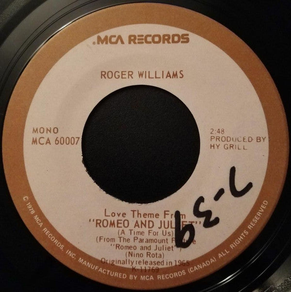 Roger Williams (2) : The Impossible Dream (7", Single, Mono)