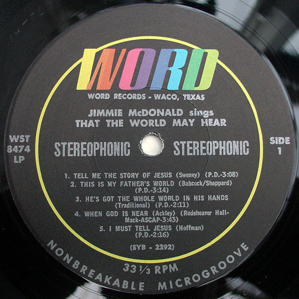 Jimmie McDonald : Sings That The World May Hear (LP)