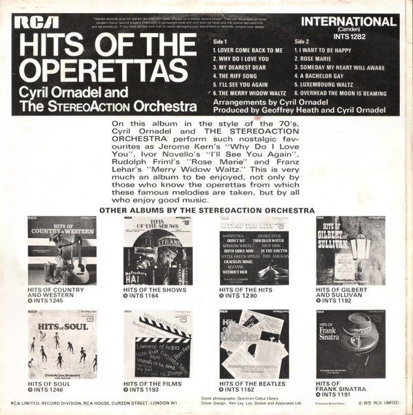 The Stereo Action Orchestra Created And Directed By Cyril Ornadel : Hits Of The Operettas (LP)