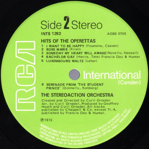 The Stereo Action Orchestra Created And Directed By Cyril Ornadel : Hits Of The Operettas (LP)