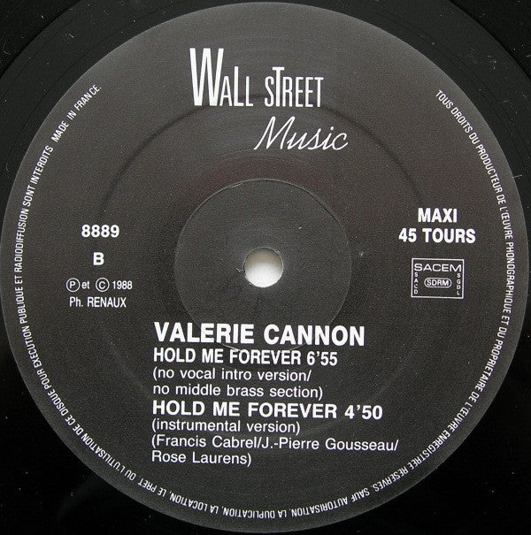 Valerie Cannon-White : Hold Me Forever (12", Maxi)