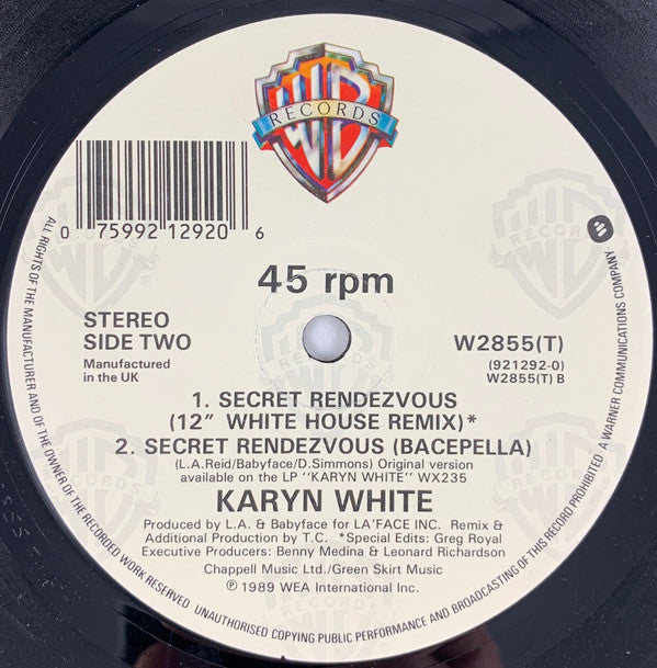 Karyn White : Secret Rendezvous (12", Single)