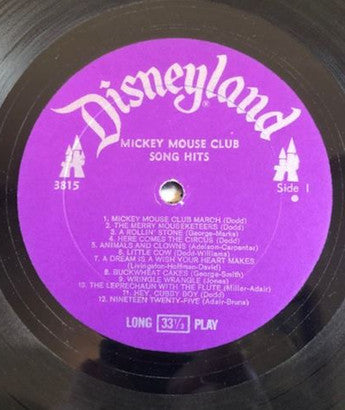 Various : Mickey Mouse Club Song Hits (LP, Comp)