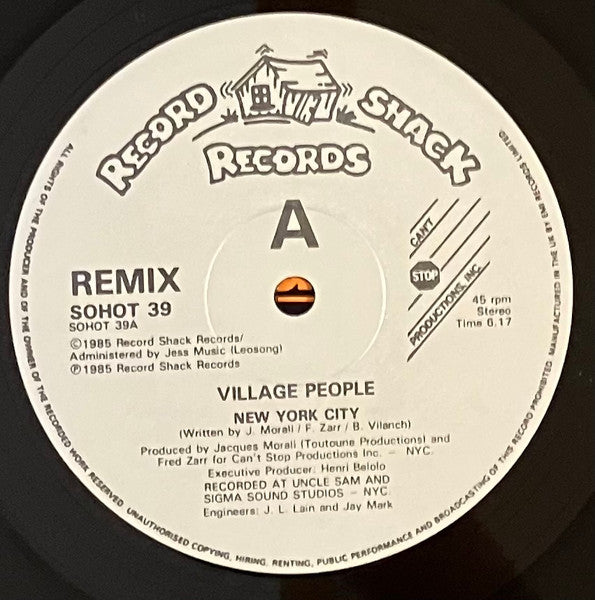 Village People : New York City (US Remix) (12", Rem)