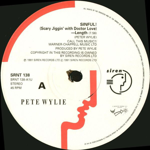 Pete Wylie And The Farm : Sinful! (Scary Jiggin' With Doctor Love) - Length! (12")