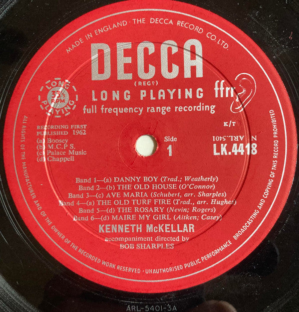 Kenneth McKellar : Sings The Songs Of John McCormack (LP, Mono)