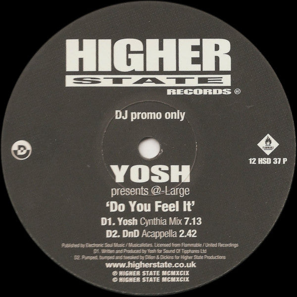 Yosh Presents @-Large : Do You Feel It (2x12", Promo)