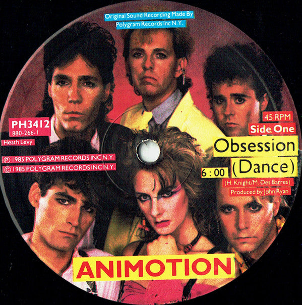 Animotion : Obsession (12", Single, Non)