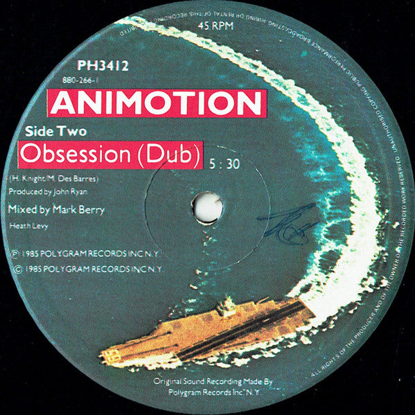 Animotion : Obsession (12", Single, Non)