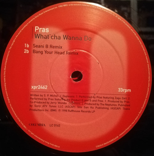 Pras Michel : What'cha Wanna Do (12", Promo)