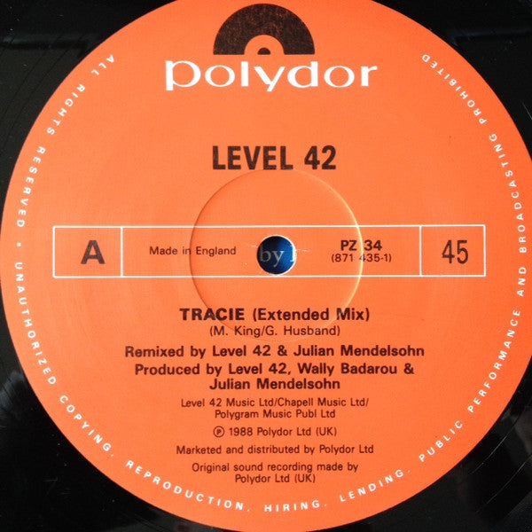 Level 42 : Tracie (12", Single)