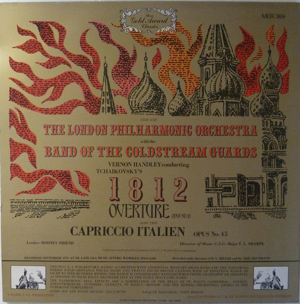 Pyotr Ilyich Tchaikovsky - London Philharmonic Orchestra With The Coldstream Guards, Vernon Handley : 1812 Overture / Capriccio Italien, Opus No. 45  (LP, Album)