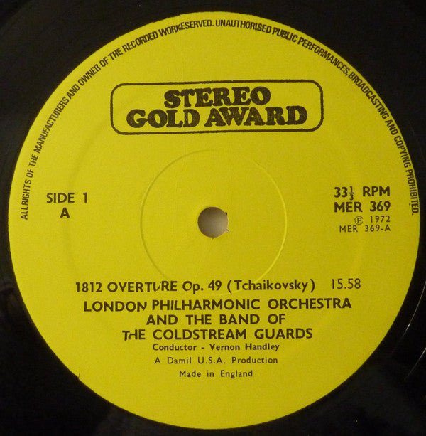 Pyotr Ilyich Tchaikovsky - London Philharmonic Orchestra With The Coldstream Guards, Vernon Handley : 1812 Overture / Capriccio Italien, Opus No. 45  (LP, Album)