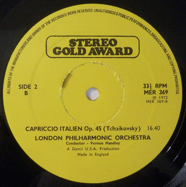 Pyotr Ilyich Tchaikovsky - London Philharmonic Orchestra With The Coldstream Guards, Vernon Handley : 1812 Overture / Capriccio Italien, Opus No. 45  (LP, Album)