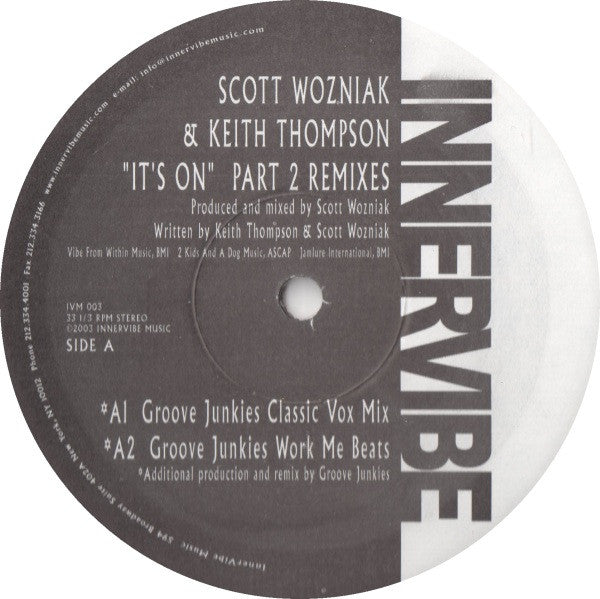 Scott Wozniak & Keith Thompson : It's On (Part 2 Remixes) (12")