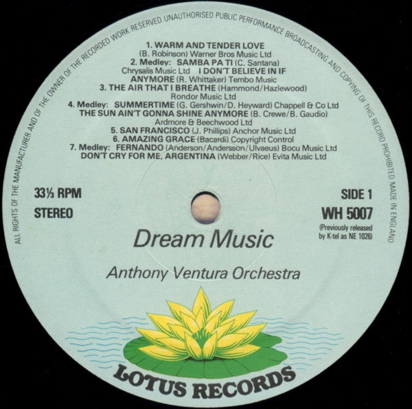 Orchester Anthony Ventura : Dream Music (LP, Comp, P/Mixed)