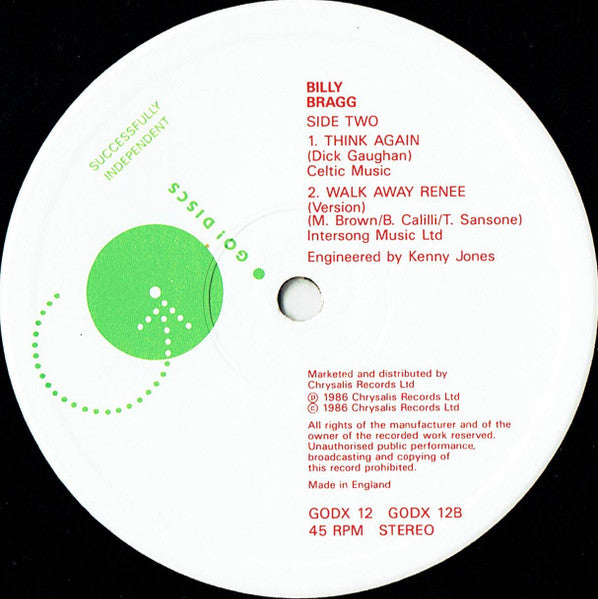 Billy Bragg : Levi Stubbs' Tears (12", Single)