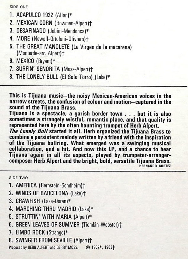 Herb Alpert & The Tijuana Brass : Sounds Of Tijuana (LP, Album, Comp)