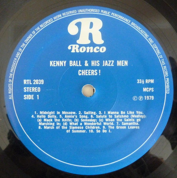Kenny Ball And His Jazzmen : Cheers! (LP)